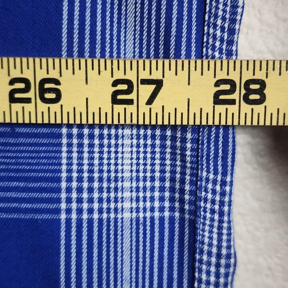Dixxon Flannel Shirt Mens 3XL Blue Pine Avenue Plaid Short Sleeve Bamboo - Picture 10 of 10